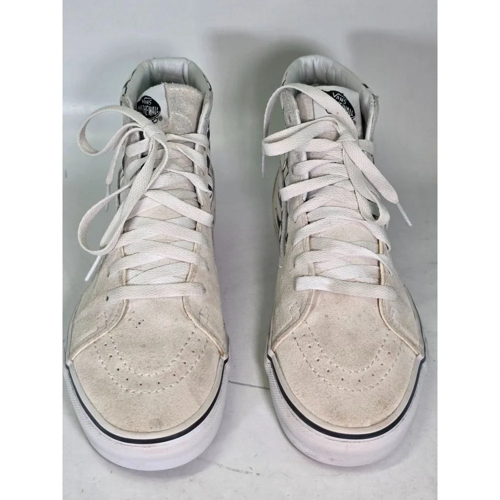 Vans Sk8-Hi Checker Flame Men's Sneakers Size 6 Women's 7.5 Suede Skate Shoes